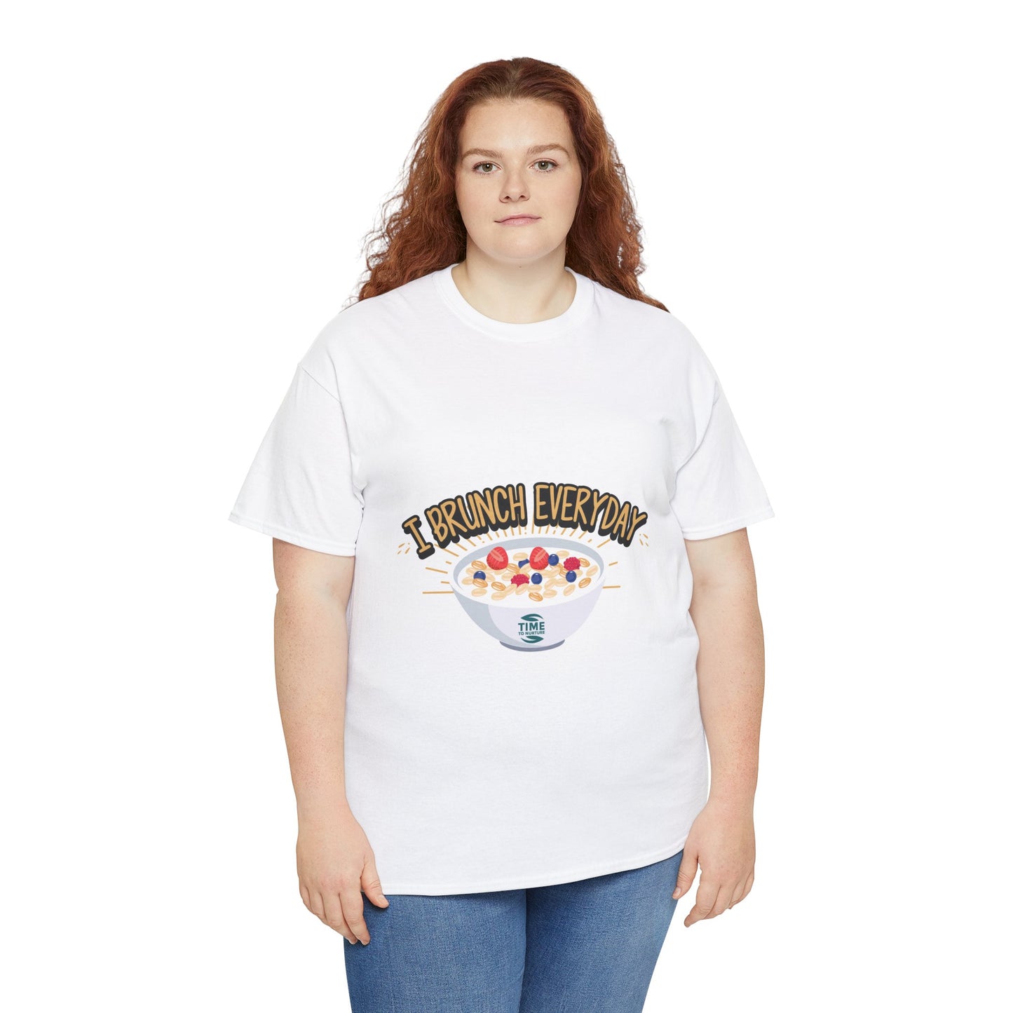 Unisex tee with the phrase 'Brunch Everyday,' perfect for breakfast lovers, foodies, and weekend brunch enthusiasts. A fun and casual wardrobe staple.