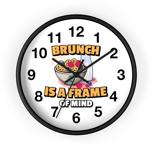 Whimsical brunch wall clock with a playful design, perfect for kitchen decor, a unique gift for brunch lovers, and a stylish home accent
