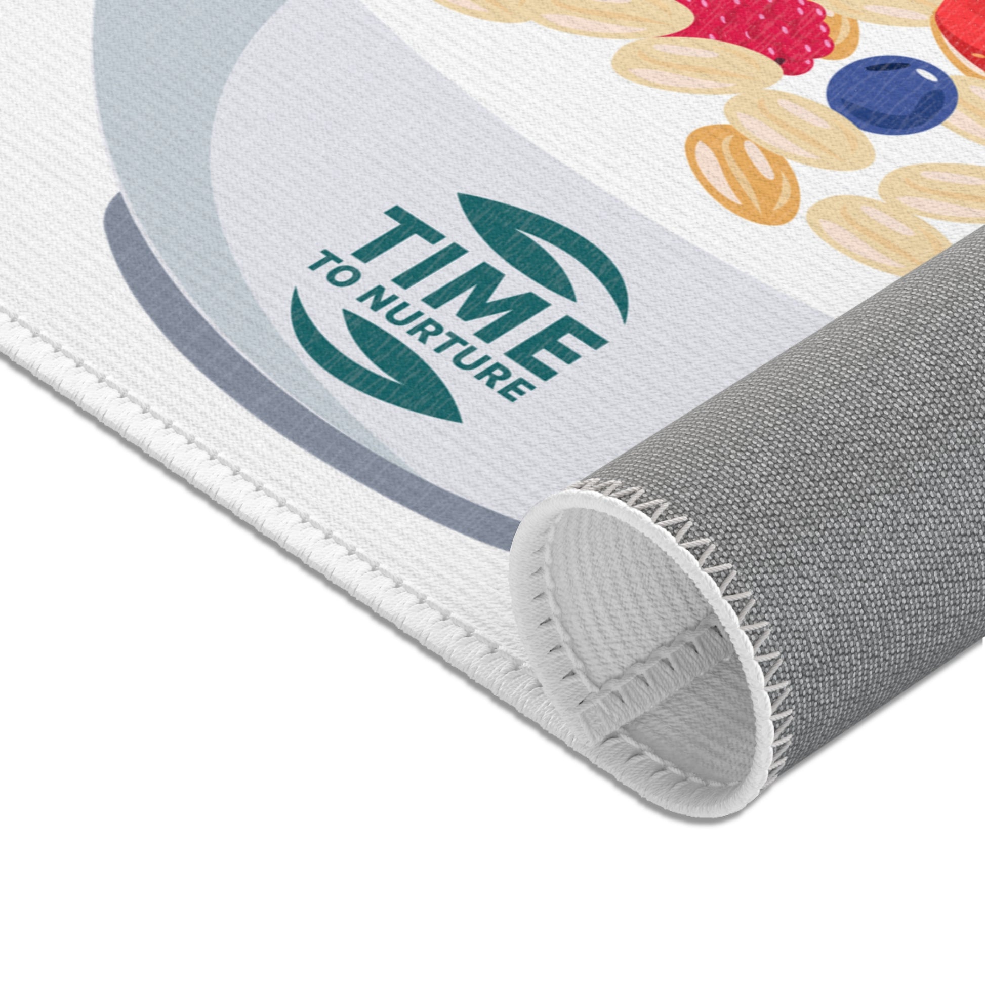 Whimsical kitchen area rug with an I Brunch Everyday theme, featuring a funny and playful design, perfect for dining rooms, patios, or sunrooms