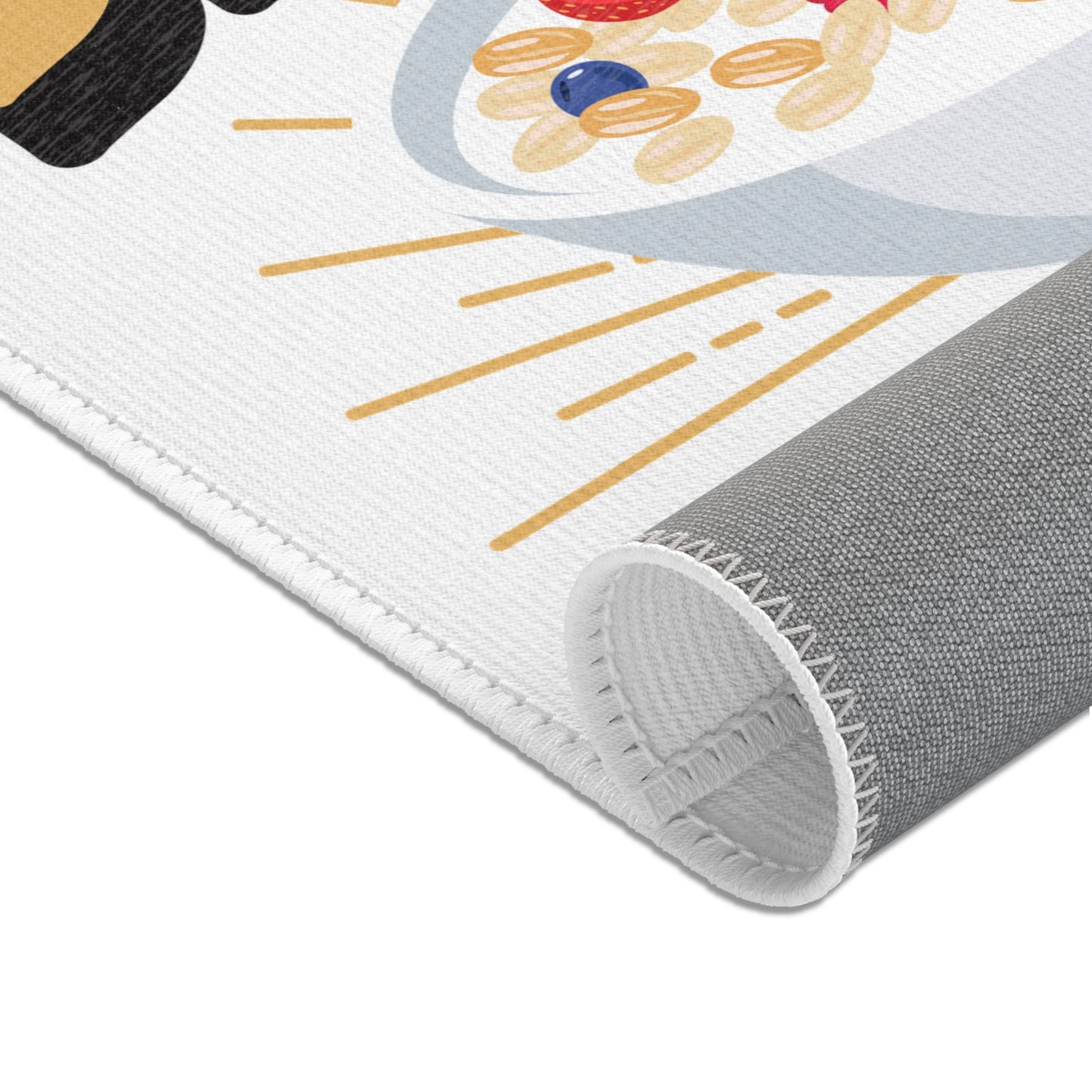 brunch vibes area rug with a stylish design perfect for kitchens, dining rooms, and breakfast nooks, featuring a cozy aesthetic, non-slip durability, and a great gift for foodies and brunch lovers