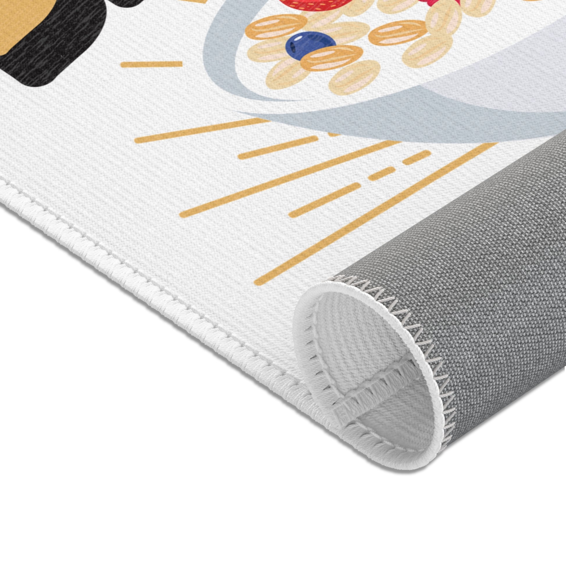 brunch vibes area rug with a stylish design perfect for kitchens, dining rooms, and breakfast nooks, featuring a cozy aesthetic, non-slip durability, and a great gift for foodies and brunch lovers