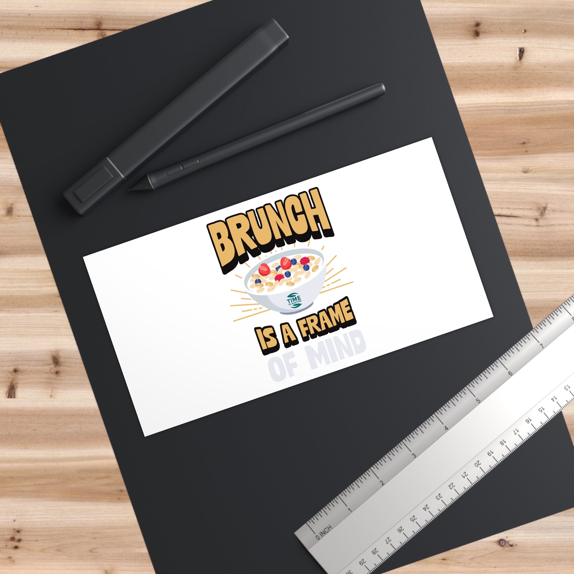 brunch vibes retirement bumper sticker with a humorous design for retirees, brunch lovers, and foodies, perfect for cars, laptops, and retirement gifts