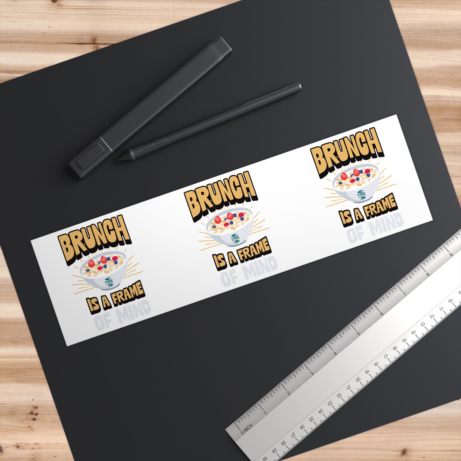 brunch vibes retirement bumper sticker with a humorous design for retirees, brunch lovers, and foodies, perfect for cars, laptops, and retirement gifts