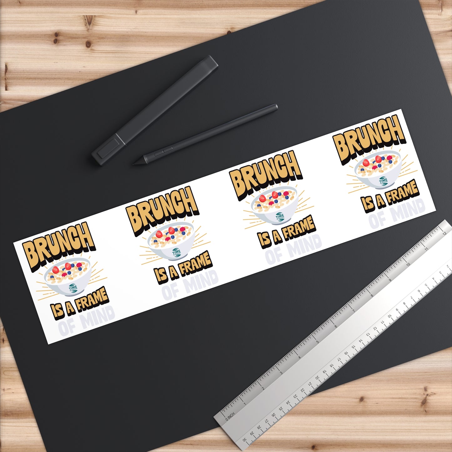 brunch vibes retirement bumper sticker with a humorous design for retirees, brunch lovers, and foodies, perfect for cars, laptops, and retirement gifts