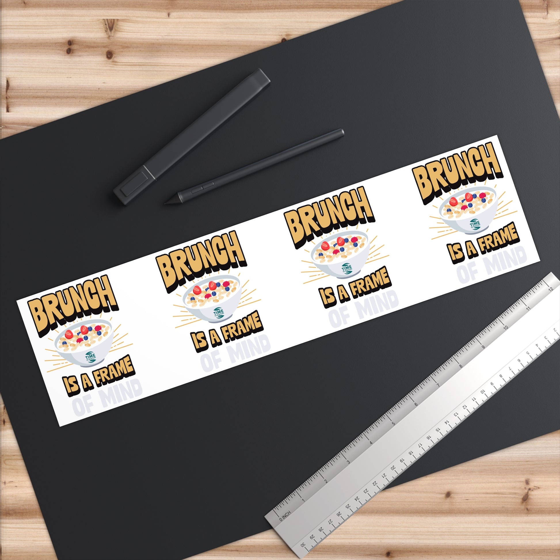 brunch vibes retirement bumper sticker with a humorous design for retirees, brunch lovers, and foodies, perfect for cars, laptops, and retirement gifts