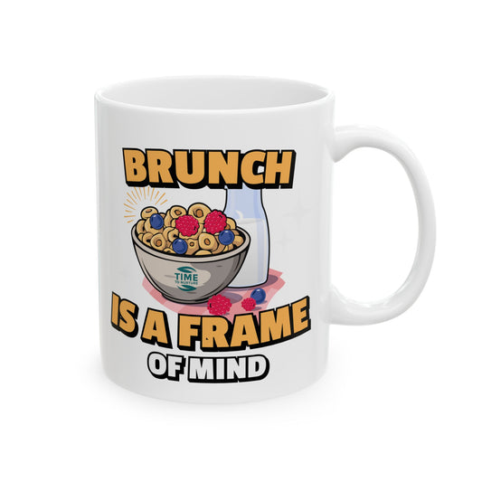 ceramic mug with the phrase "Retirement Brunch" printed in a stylish and humorous design. Available in 11oz and 15oz sizes, this coffee or tea cup makes a perfect gift for retirees and brunch lovers alike.